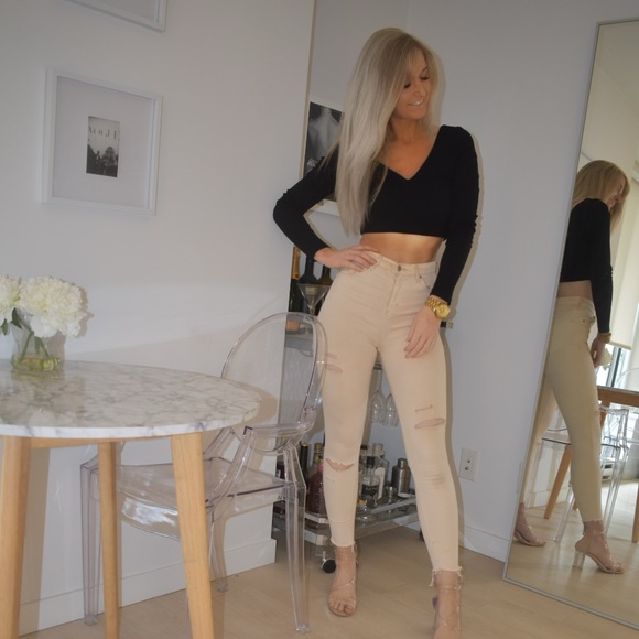 Meshki Ribbed Long Sleeve Cropped Sweater - Picture 3 of 3